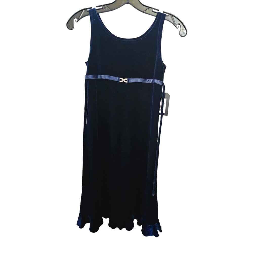 Blue Velvet Girls Dress